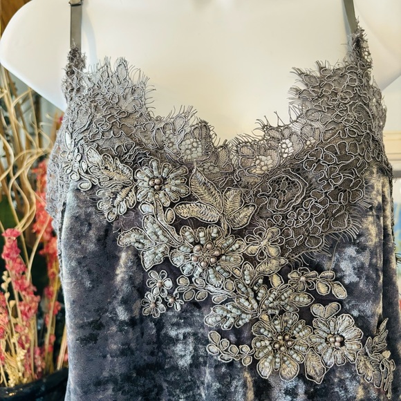 Anthropologie Porridge Tessie Silver Grey Velvet Dress NWT Small - Picture 6 of 13